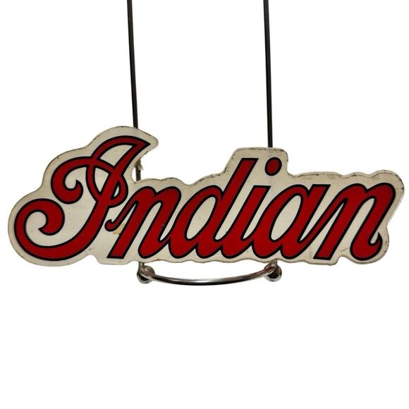 MOTORCYCLE TANK RED SCRIPT DECAL STICKER - INDIAN MOTORCYCLE Co. - 8” - NOS - Picture 1 of 3